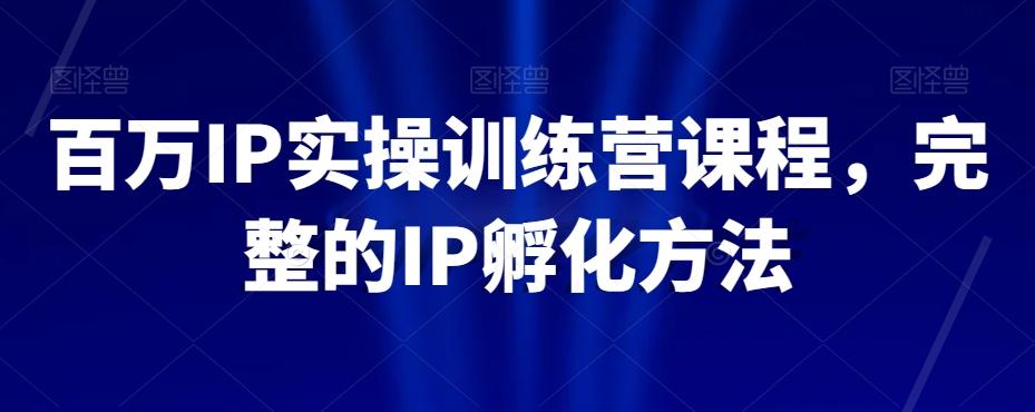 百万IP实操训练营课程，完整的IP孵化方法-策里行间