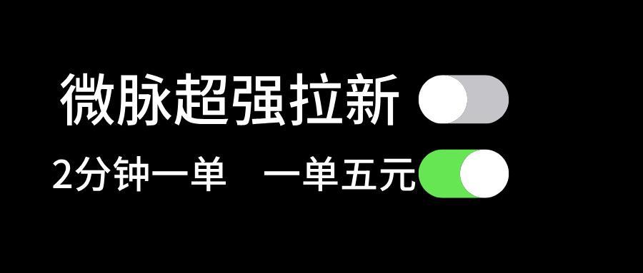 微脉超强拉新， 两分钟1单， 一单利润5块，适合小白-策里行间