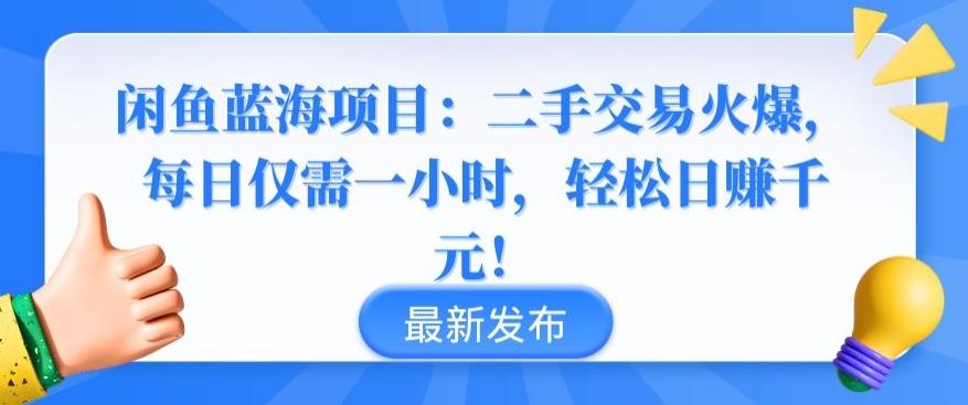 闲鱼蓝海项目：二手交易火爆，每日仅需一小时，轻松日赚千元【揭秘】-策里行间