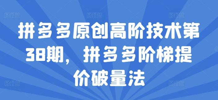 拼多多原创高阶技术第38期，拼多多阶梯提价破量法-策里行间