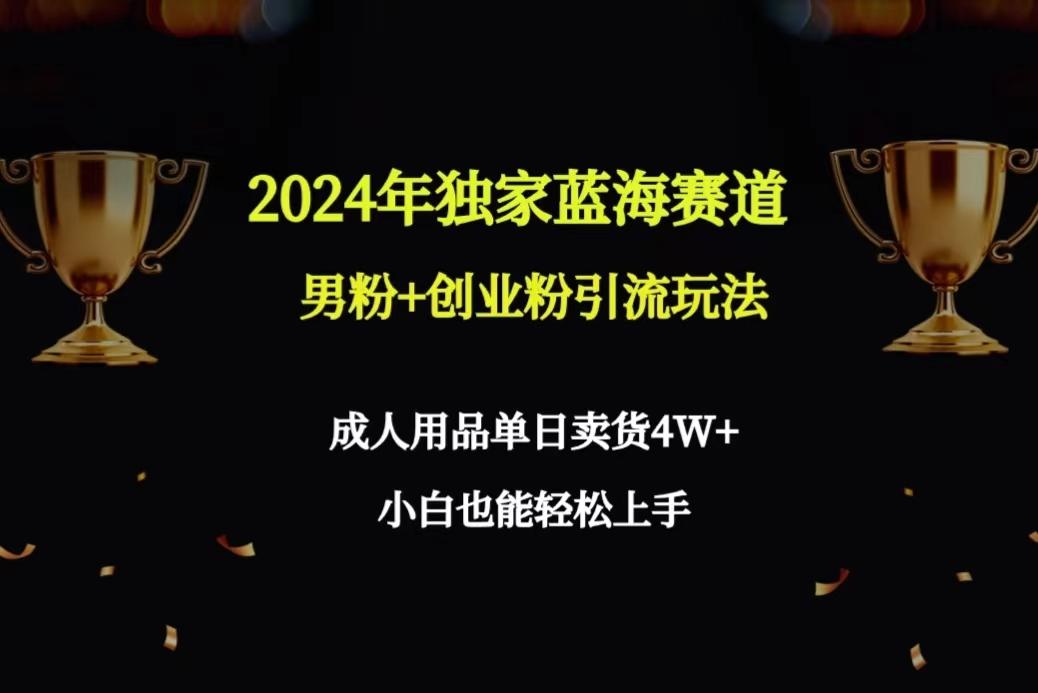 2024年独家蓝海赛道男粉+创业粉引流玩法，成人用品单日卖货4W+保姆教程-策里行间
