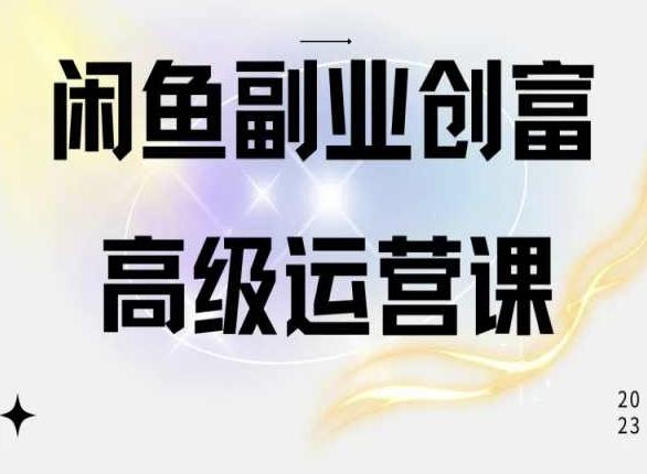 闲鱼电商运营高级课程，一部手机学会闲鱼开店赚钱-策里行间