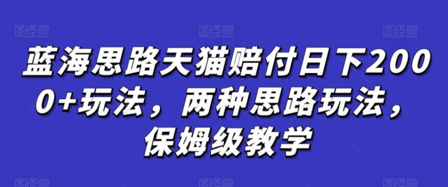 蓝海思路天猫赔付日下2000+玩法，两种思路玩法，保姆级教学【仅揭秘】-策里行间