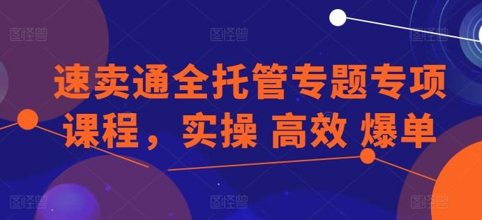 速卖通全托管专题专项课程，实操 高效 爆单-策里行间