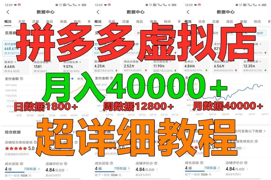 拼多多虚拟电商训练营月入40000+，全网最详细，你做你也行，暴利稳定长久-策里行间