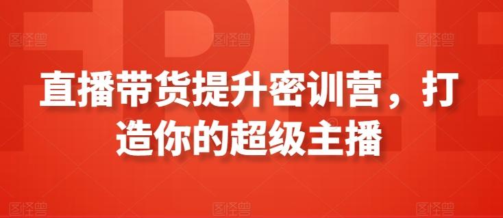 直播带货提升密训营，打造你的超级主播-策里行间