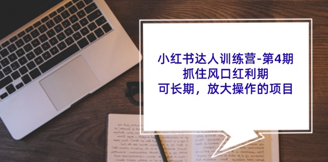 小红书达人训练营第4期：抓住风口红利期，可长期，放大操作的项目-策里行间