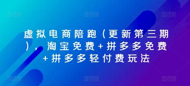 虚拟电商陪跑(更新第三期)，淘宝免费+拼多多免费+拼多多轻付费玩法-策里行间