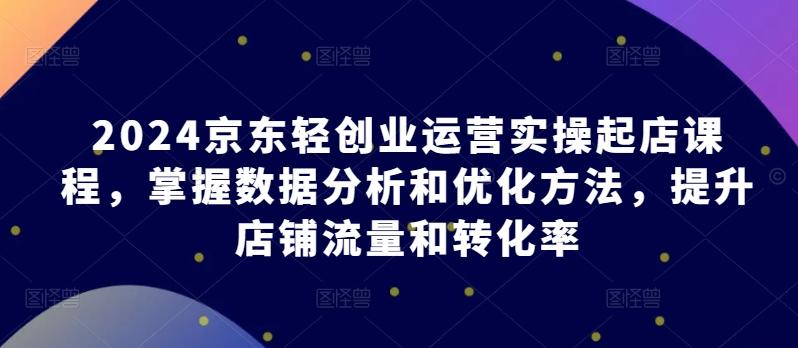 2024京东轻创业运营实操起店课程，掌握数据分析和优化方法，提升店铺流量和转化率-策里行间