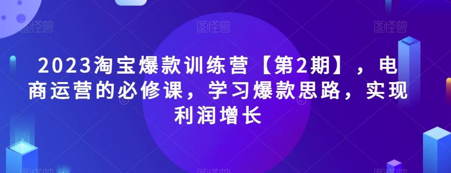 2023淘宝爆款训练营【第2期】，电商运营的必修课，学习爆款思路，实现利润增长-策里行间
