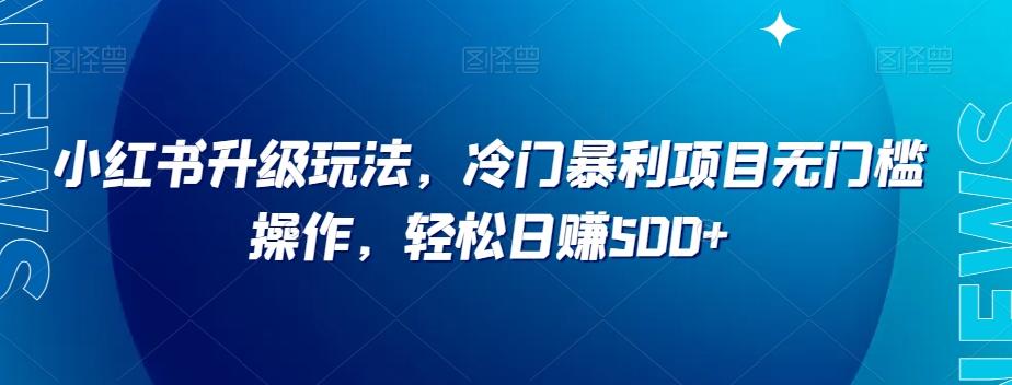 小红书升级玩法，冷门暴利项目无门槛操作，轻松日赚500+【揭秘】-策里行间