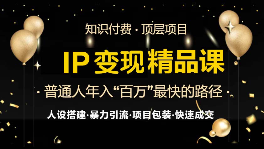 IP变现最新精品课程，知识付费全流程+最强引流术+小白避坑指南-策里行间