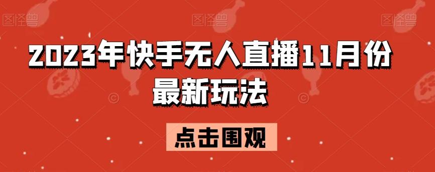 2023年快手无人直播11月份最新玩法-策里行间